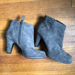 Gray Heeled Booties